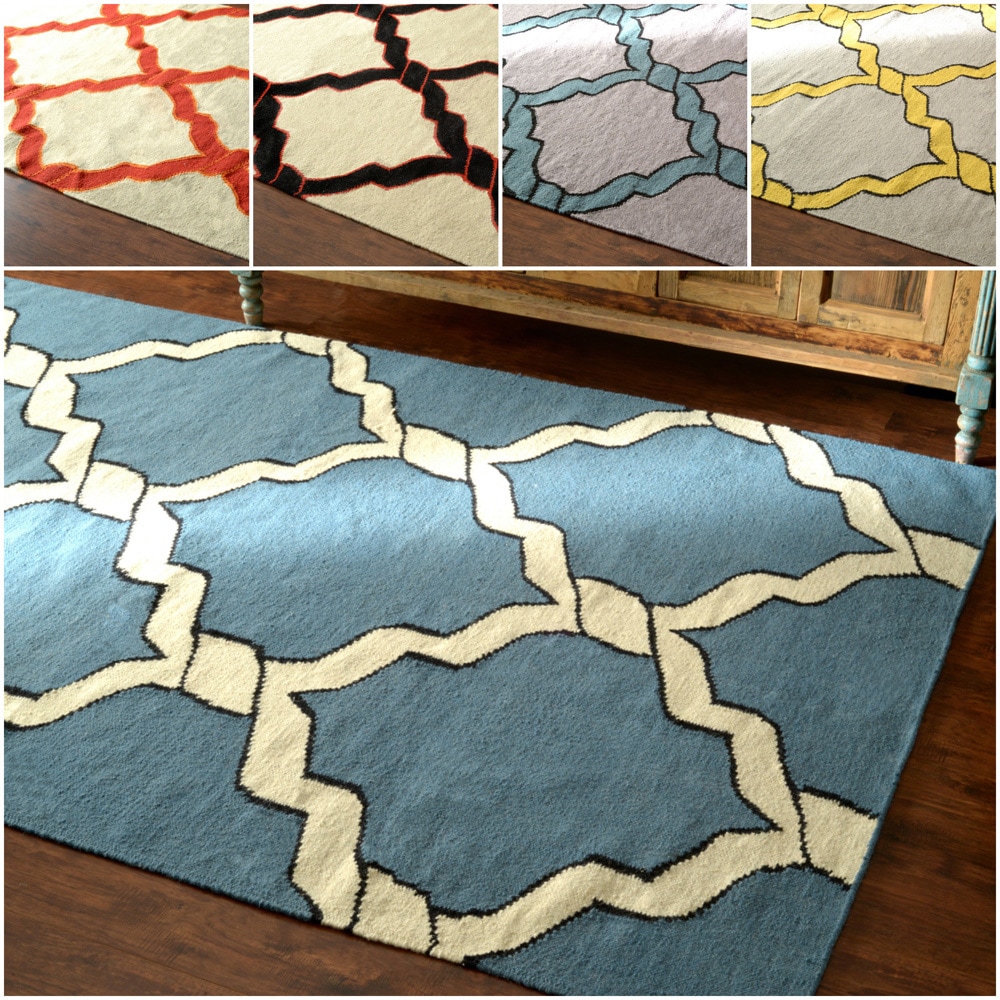 Nuloom Flatweave Lattice Wool Rug