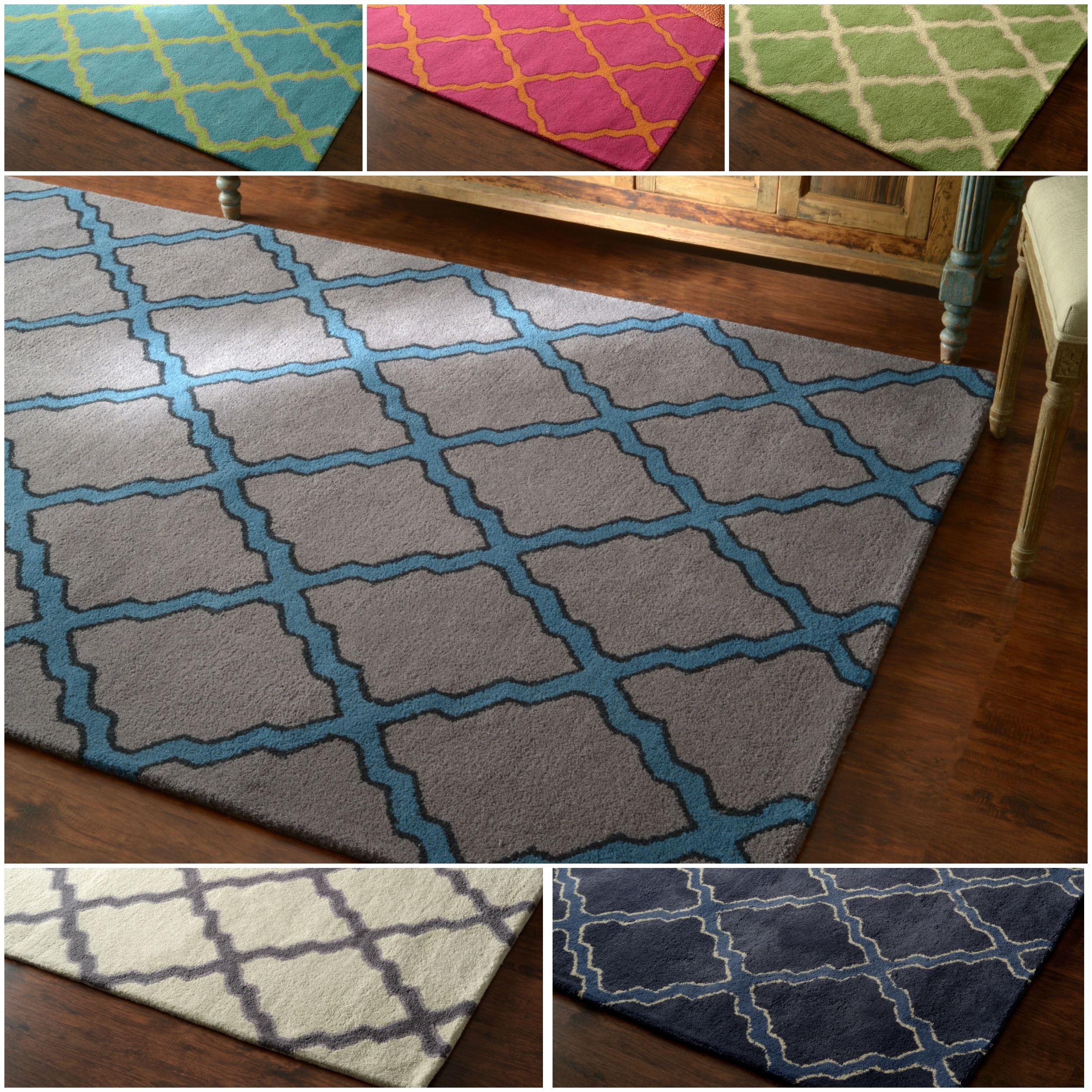 Nuloom Hand tufted Trellis Wool Rug (8 6x 11 6)