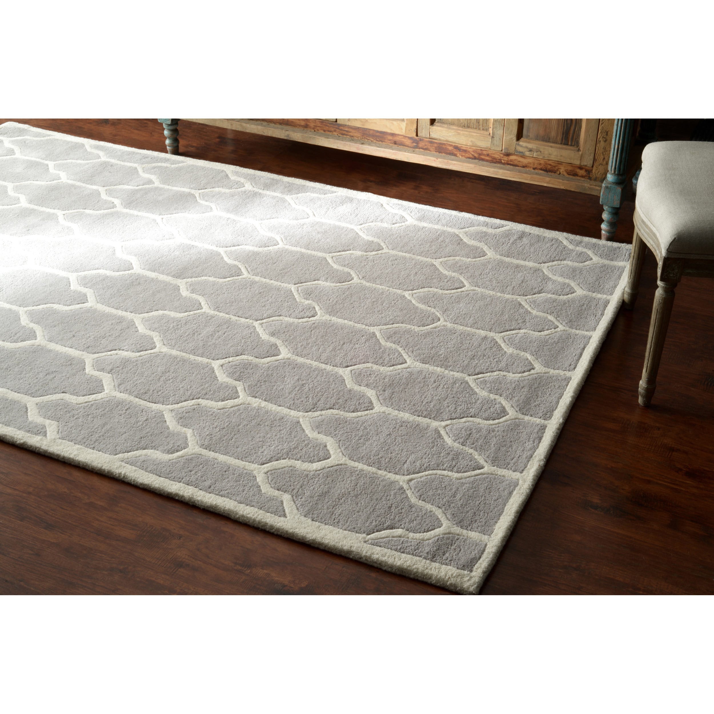 Nuloom Hand tufted Lattice Wool Rug (8 6x 11 6)