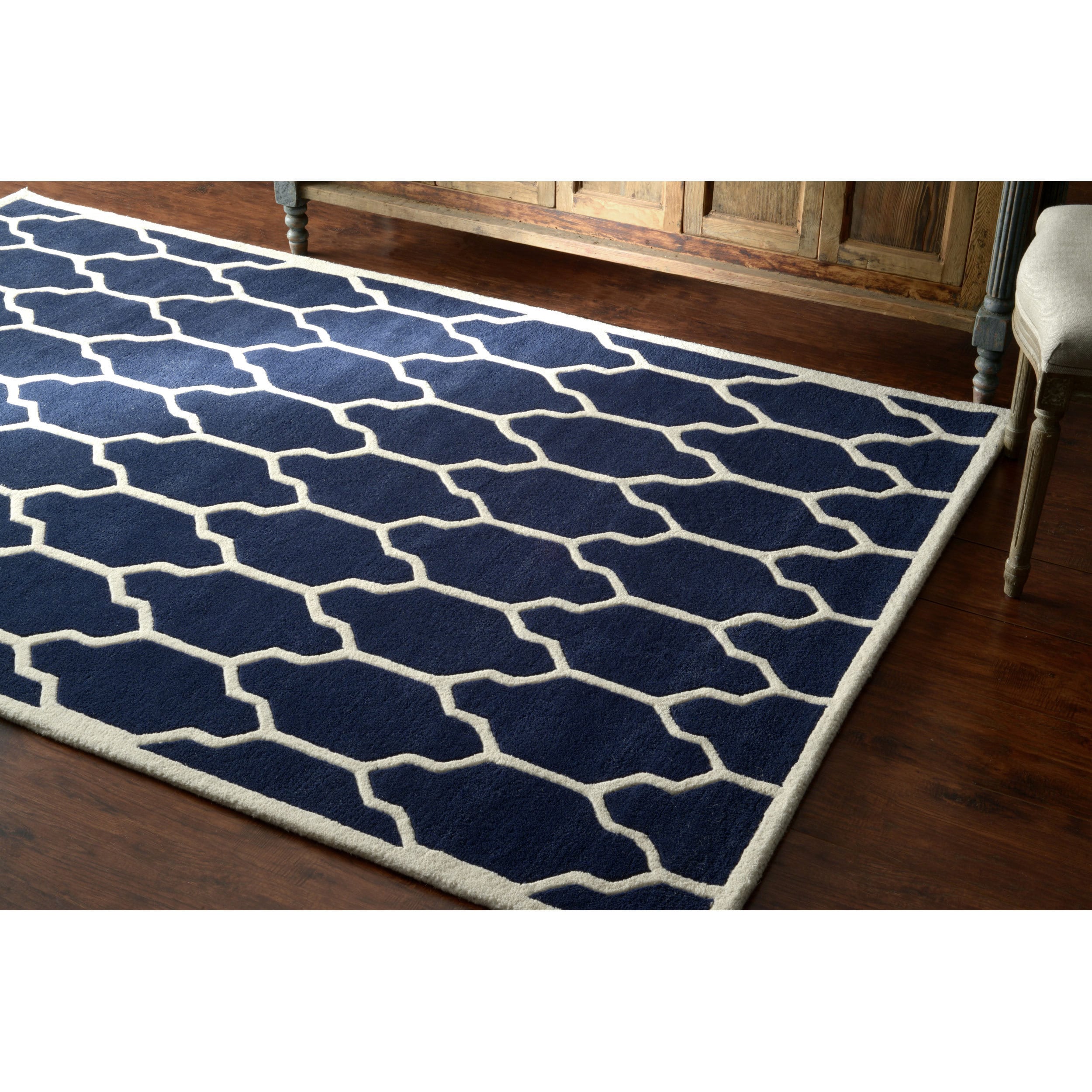 Nuloom Hand tufted Lattice Wool Rug (8 6x 11 6)