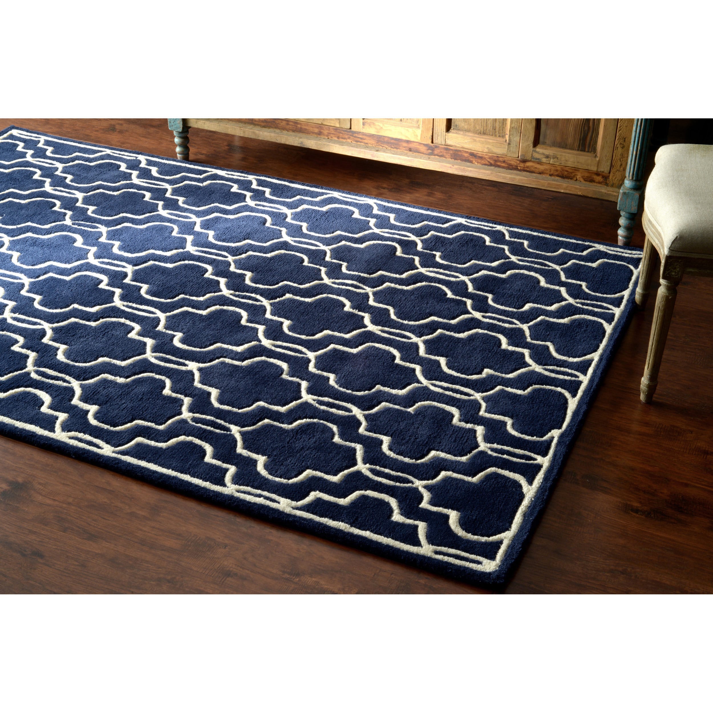 Nuloom Hand tufted Lattice Wool Geometric Fancy Rug (5 X 8)