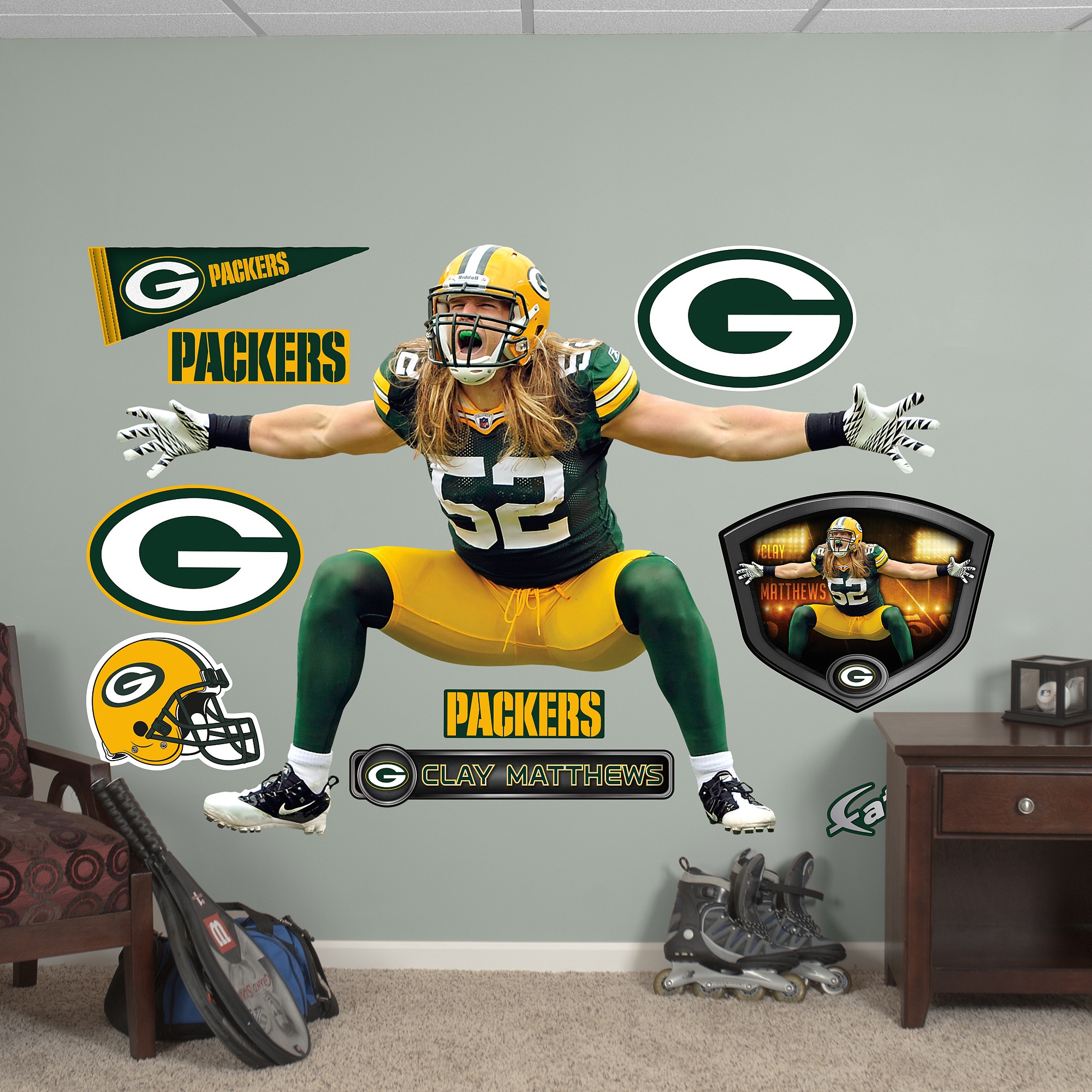 Fathead Fathead Clay Matthews Sack Celebration Wall Decals Multi Size Large