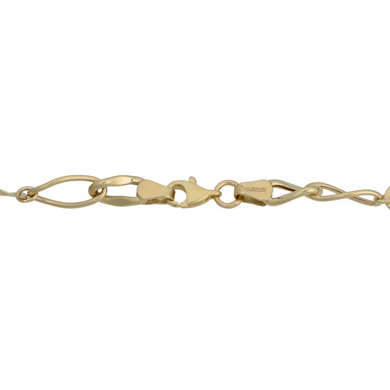 Fremada 10k Yellow Gold Fancy Oval Station Bracelet (7.5 inch)