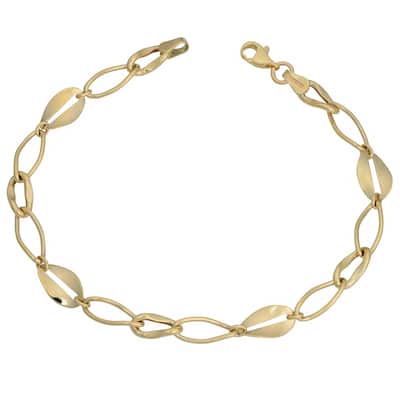Fremada 10k Yellow Gold Fancy Oval Station Bracelet (7.5 inch)