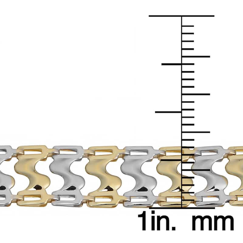 Fremada 10k Two-tone Gold Fancy Link Bracelet (7.5 inch)