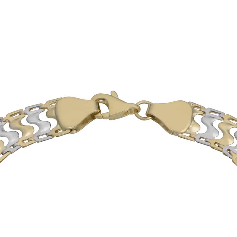 Fremada 10k Two-tone Gold Fancy Link Bracelet (7.5 inch)