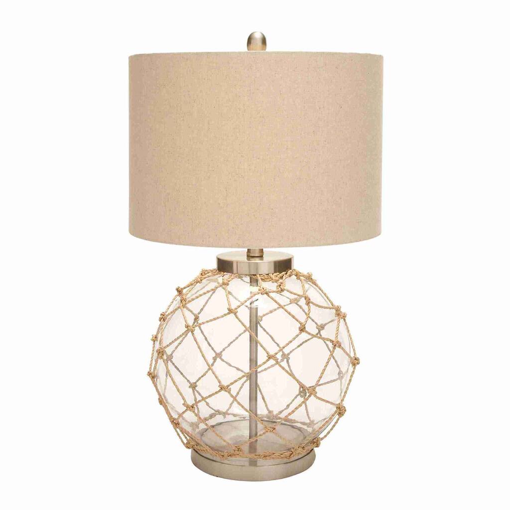 Knotted Net Round Glass Table Lamp