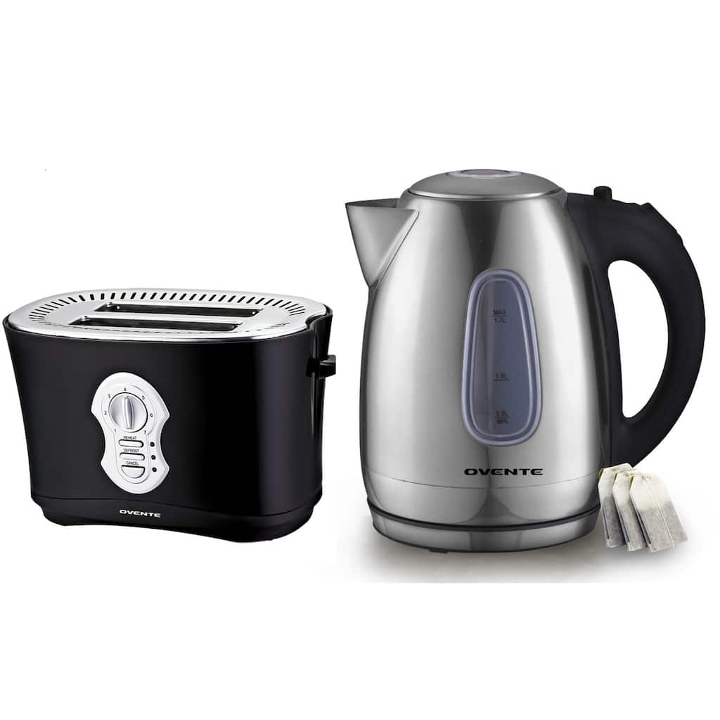 Ovente Stainless Steel Electric Kettle with Toaster