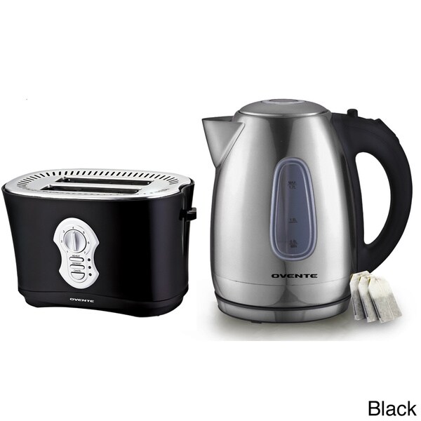 stainless steel kettle and toaster