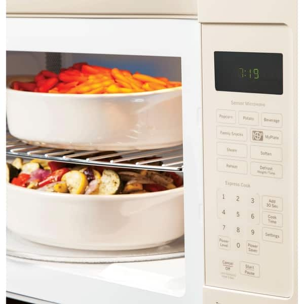 Shop Ge 1 9 Cubic Foot Bisque Over The Range Microwave Oven Free