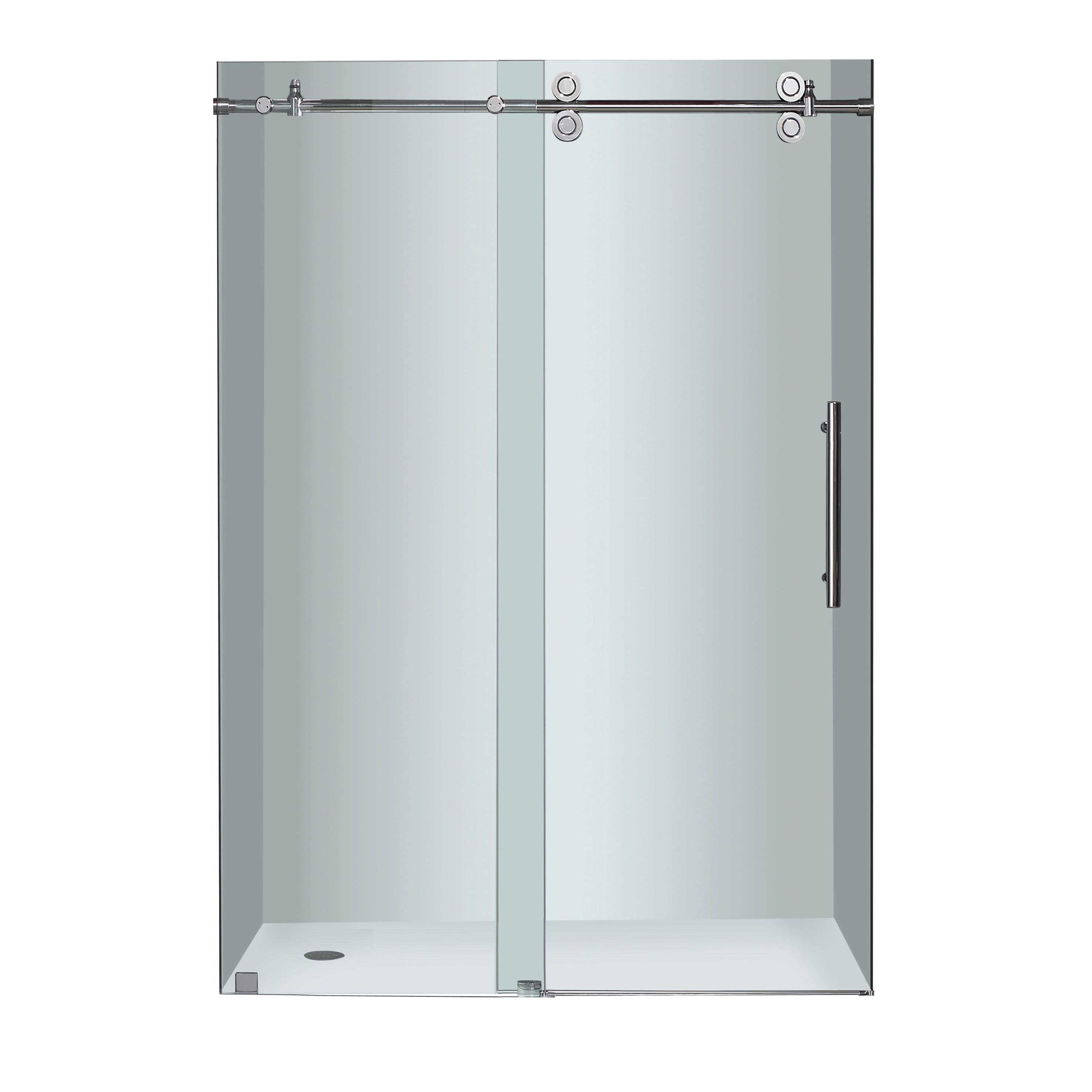 Aston 48 Frameless Chrome Sliding Shower Door   Shopping