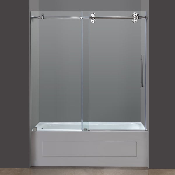 Aston 60 Frameless Chrome Sliding Tub Door