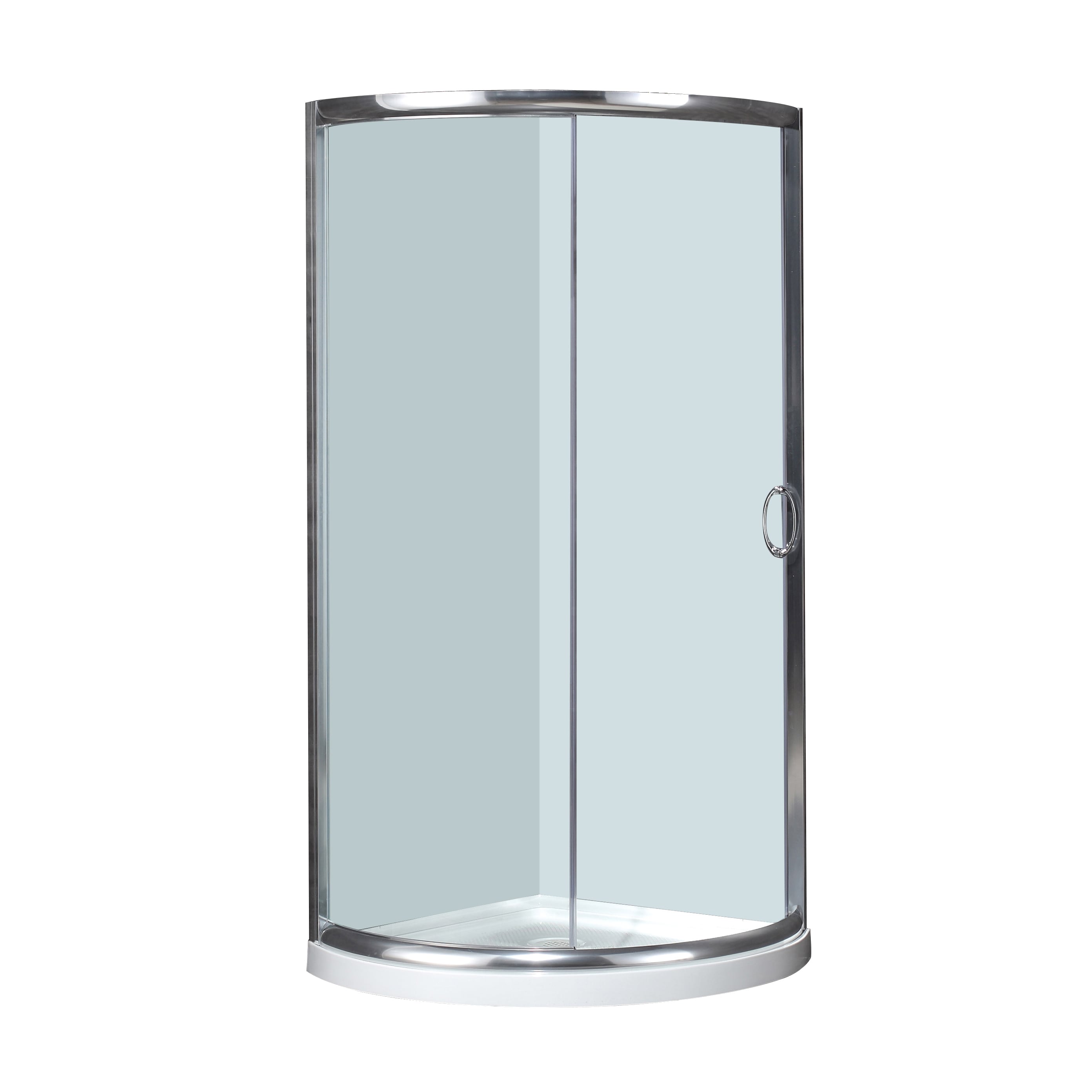 Aston 40 X 40 Round Chrome Shower Enclosure With Shower Base