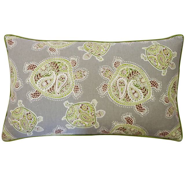 Jiti Green Turtle Lakehouse Tropical Decorative Throw Pillow - 12 x 20