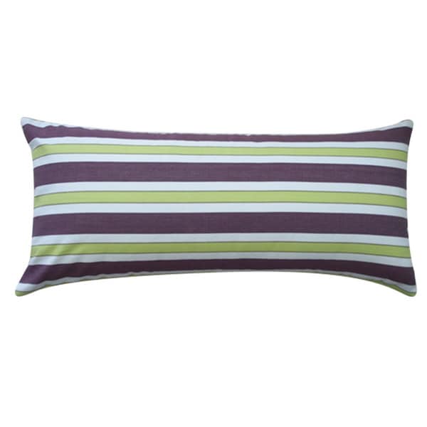 Handmade Funstripe Purple Decorative Throw Pillow - 12" x 26"