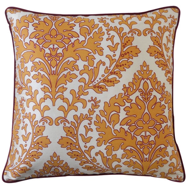 Handmade Turkish Leaves Red Decorative Pillow - 20" x 20"