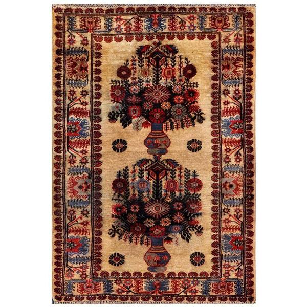 Handmade Herat Oriental Afghan 1960s Semi-antique Tribal Balouchi Wool Rug (Afghanistan) - 2'11 x 4'3