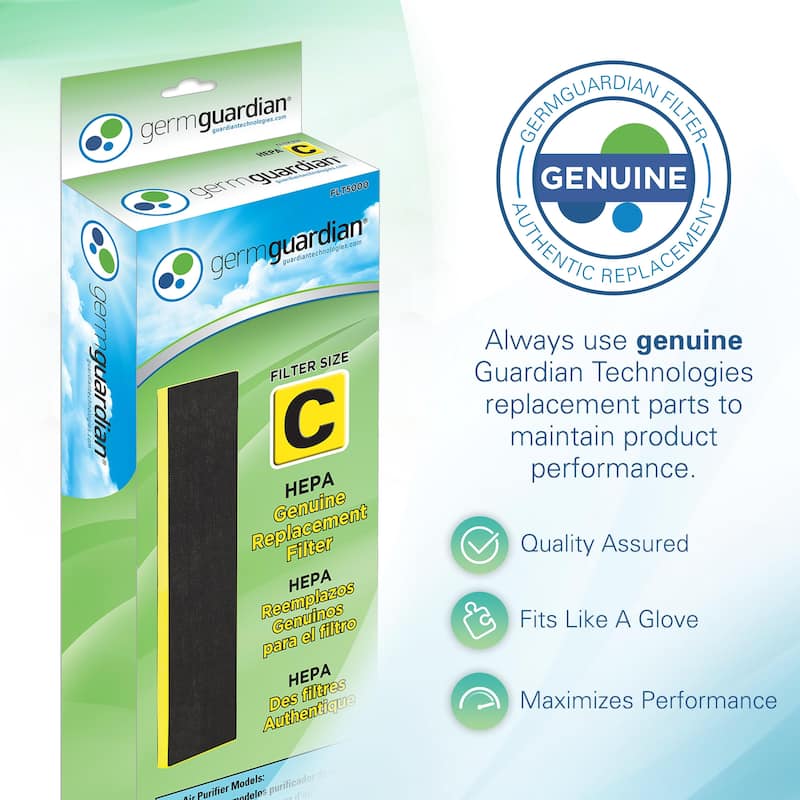 GermGuardian True HEPA GENUINE Replacement Filter C for Air Purifiers - Green