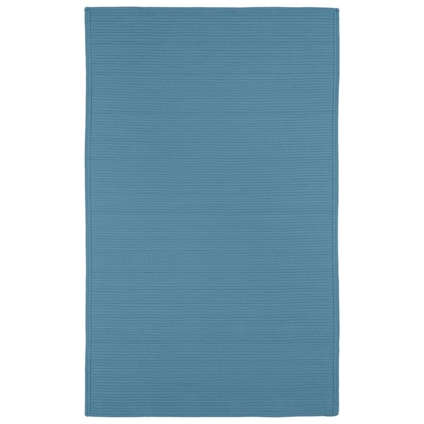 Indoor/ Outdoor Malibu Woven Teal Rug (9' x 12') - 9' x 12'