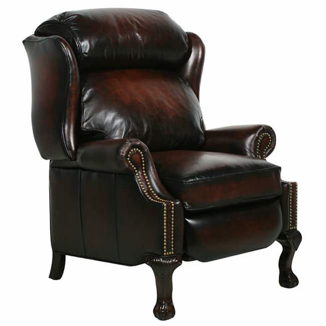 Danbury II Stetson Bordeaux Leather Recliner