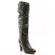 black stacked heel boot