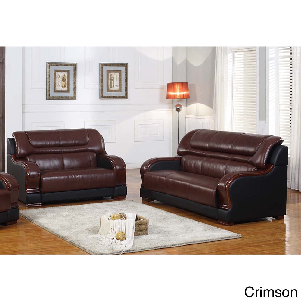 Novel Genuine Leather 2 piece Sofa And Loveseat Set