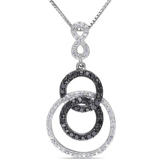 Miadora 10k White Gold 1/4ct TDW Diamond Heart Necklace (I J, I2 I3