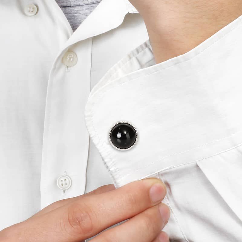 Miadora Sterling Silver 17ct TGW Black Onyx Cuff Links