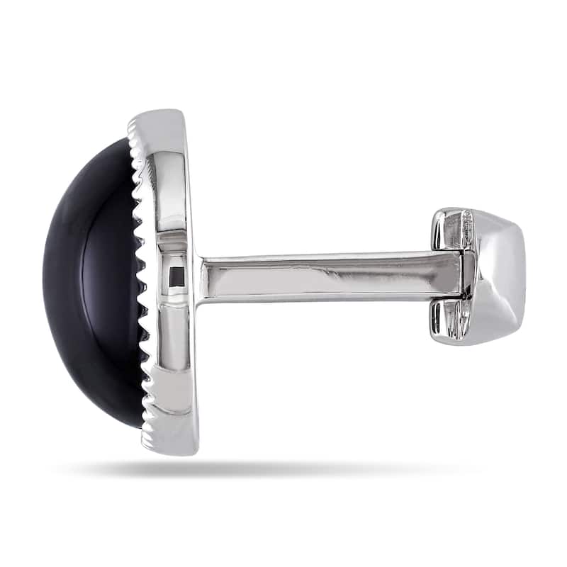 Miadora Sterling Silver 17ct TGW Black Onyx Cuff Links