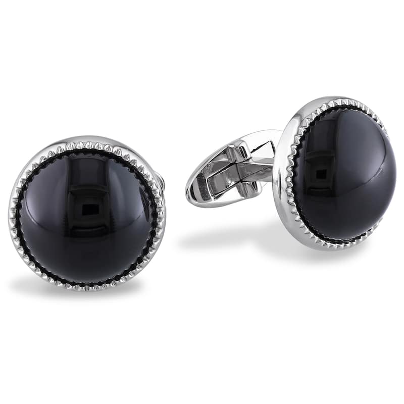 Miadora Sterling Silver 17ct TGW Black Onyx Cuff Links