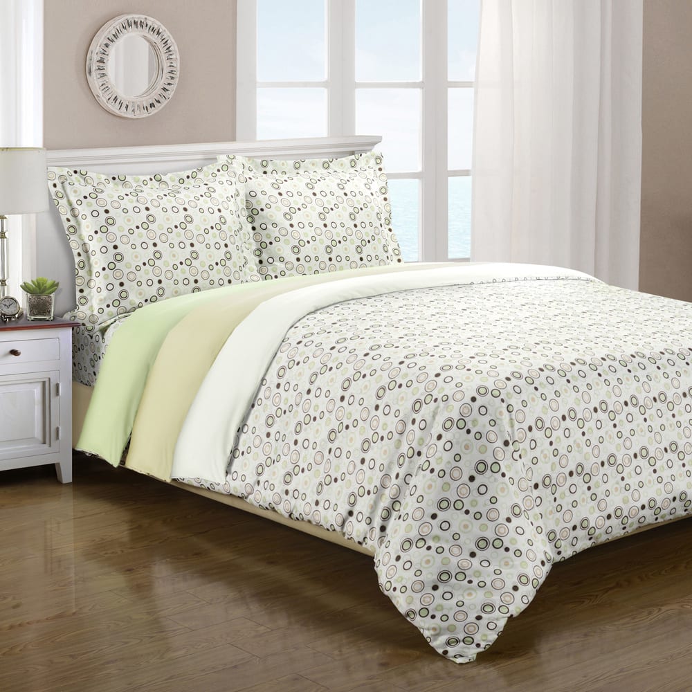 Superior Spring Circles Wrinkle Resistant Microfiber Duvet Cover Set