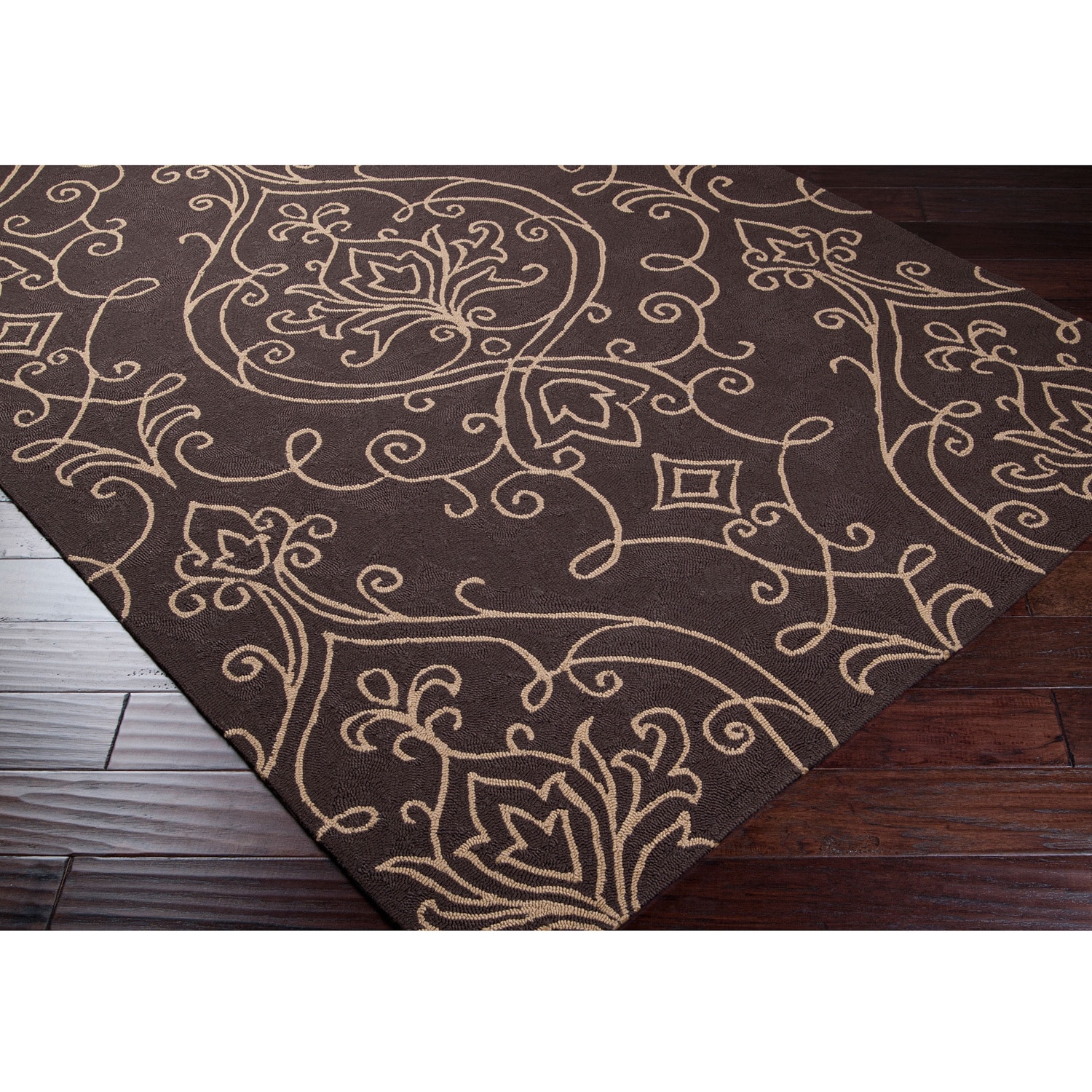 Hand hooked Vanessa Transitional Abstract Indoor/ Outdoor Area Rug (5 X 8)