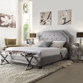 Low Price INSPIRE Q Grace Grey Linen Button Tufted Arched Bridge ...