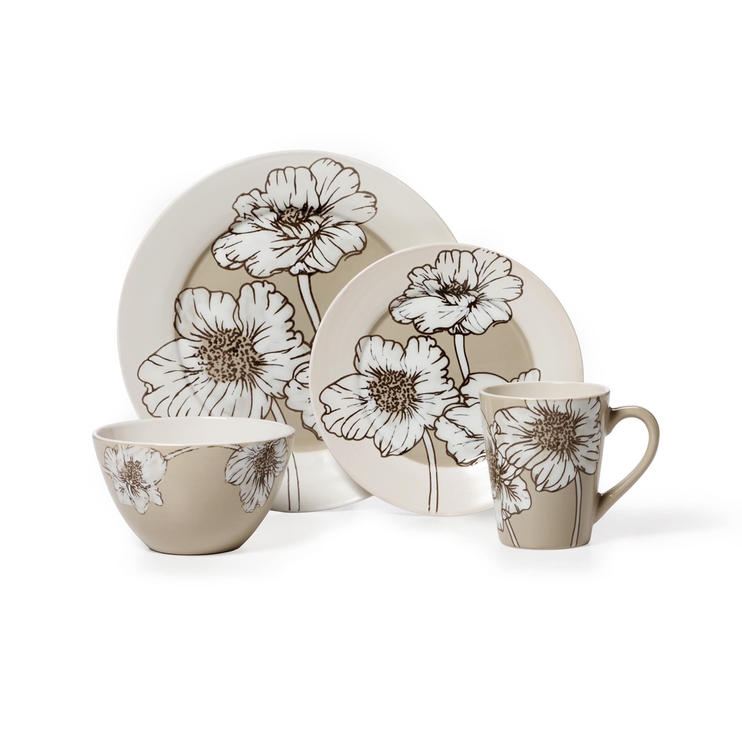 Pfaltzgraff Alexa Taupe 16 piece Dinnerware Set