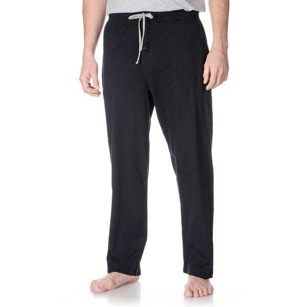 Black Large Hanes Mens Solid Knit Sleep Pant