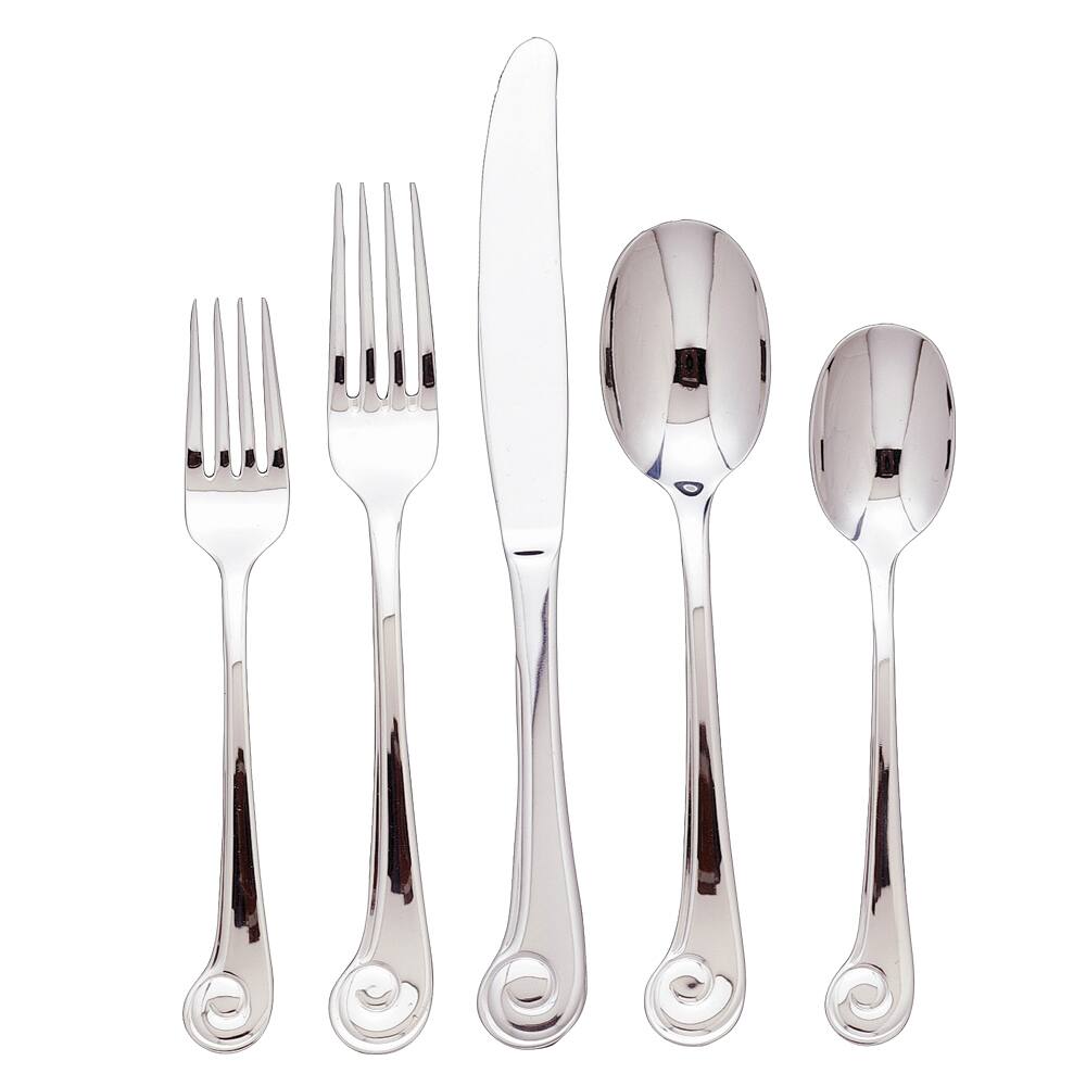 Ginkgo Sanibel 42-piece Stainless Steel Flatware Set