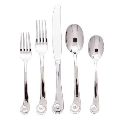 Ginkgo Sanibel 42-piece Stainless Steel Flatware Set