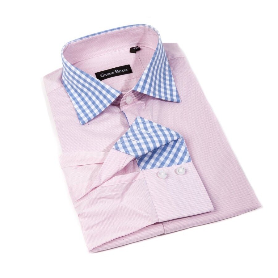 Giorgio Bellini Mens Bella Luna Pink Cotton Button front Shirt