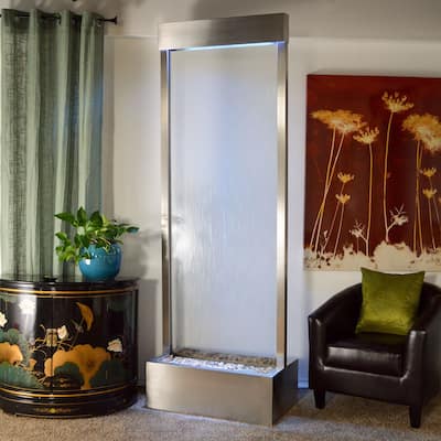 8' Stainless Steel Gardenfall with Clear Glass