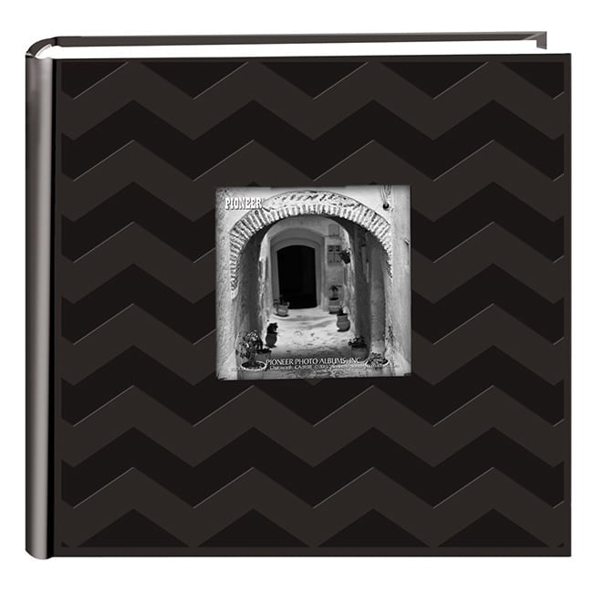 Pioneer Photo Albums 200 pocket Black Chevron Leatherette Album (2 Pack)