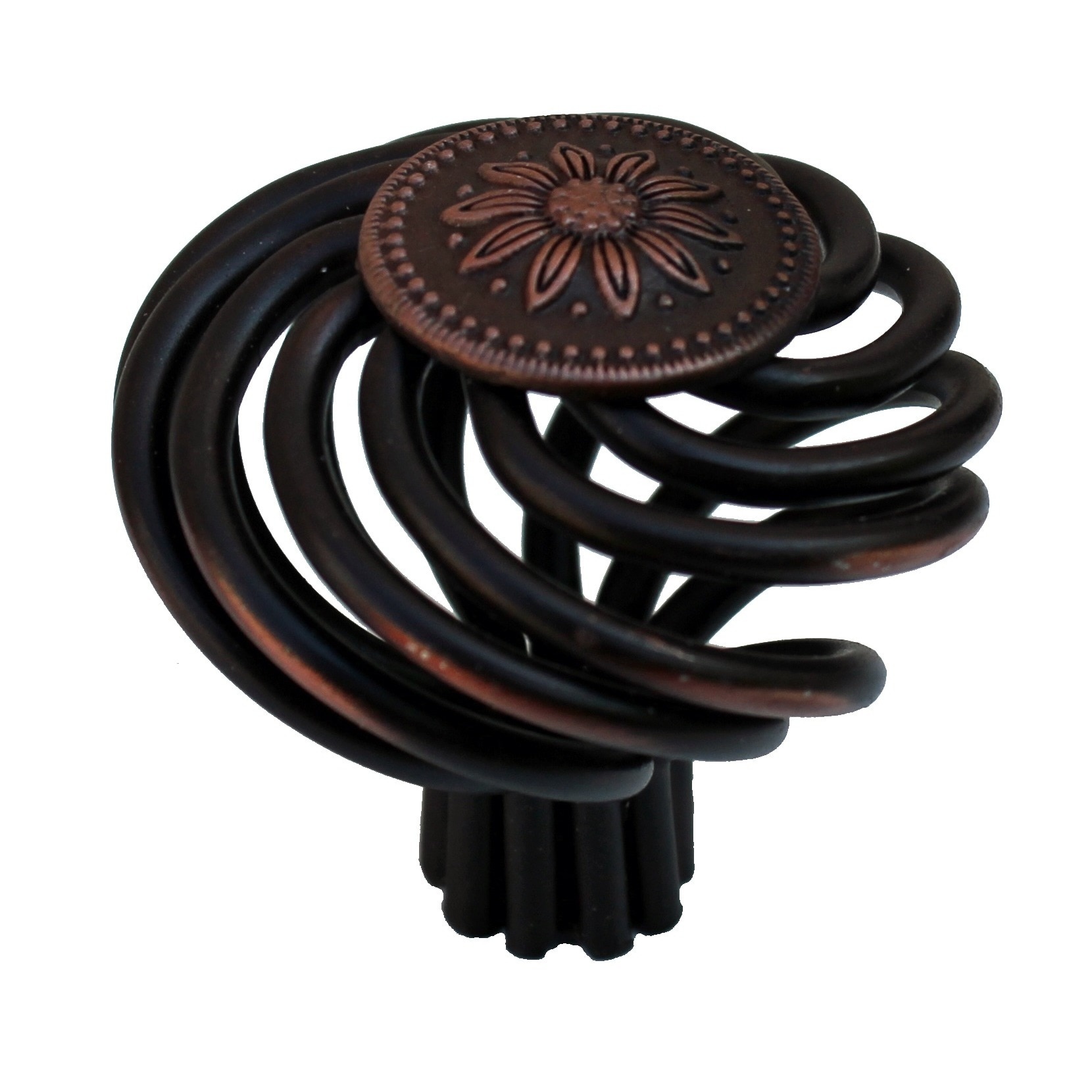 Gliderite 1.5 inch Oil Rubbed Bronze Flower Design Birdcage Cabinet Knobs (pack Of 10)