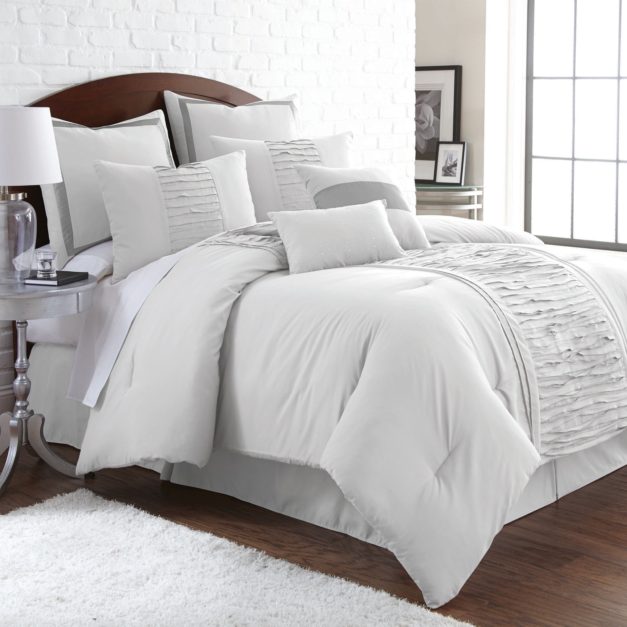 Marilyn Embellished Off White 8 Piece Comforter Set Overstock 9139755