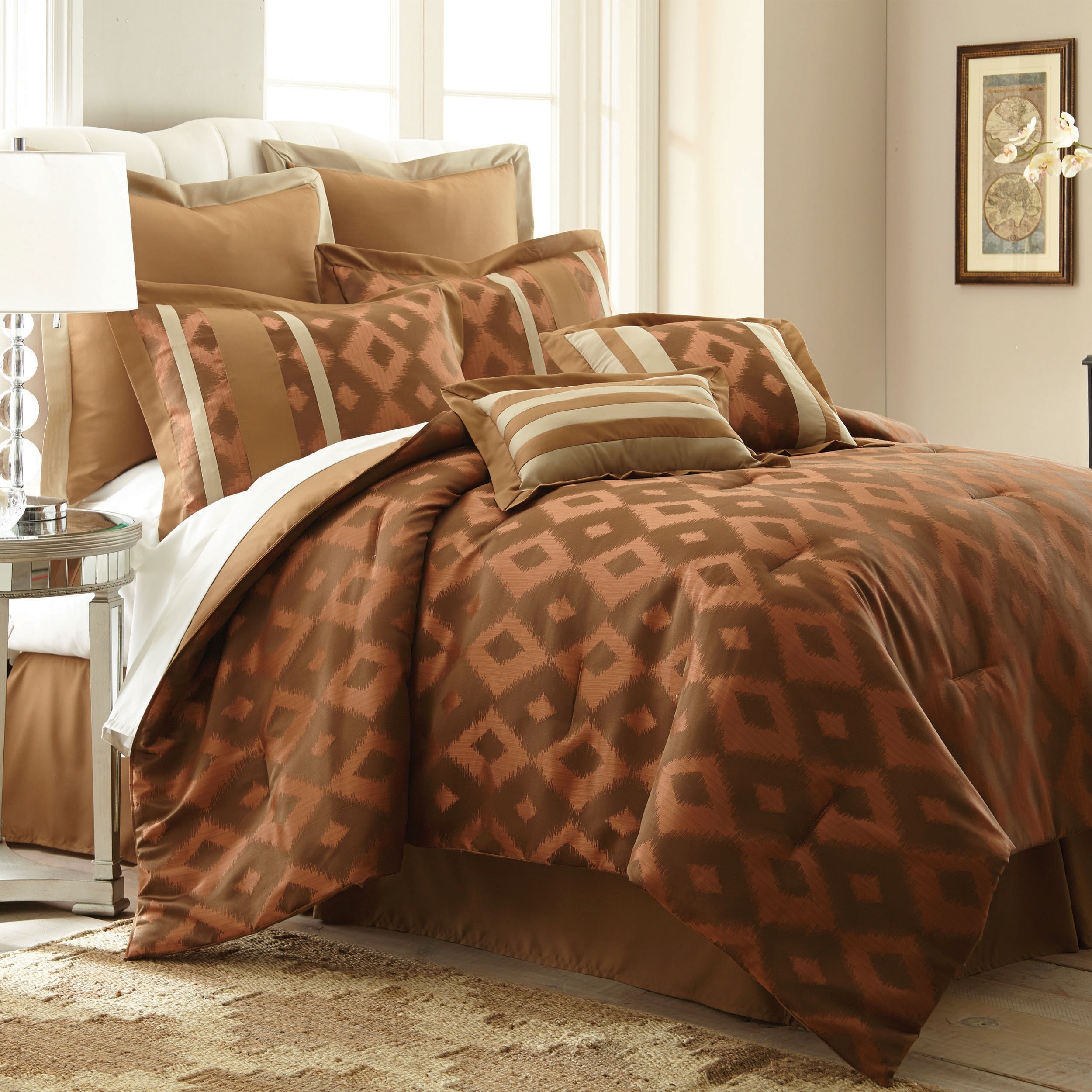 Sienna 8 piece Jacquard Comforter Set