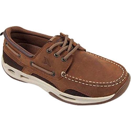 Mens Rugged Shark Tidalwave Boat Shoe Tan Oiled Crazy Horse Nubuck