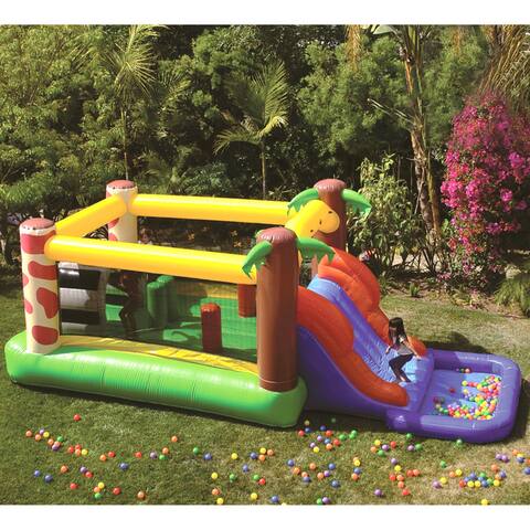 JumpOrange Waterfall Inflatable Bounce House, Commercial PVC Vinyl, with Blower
