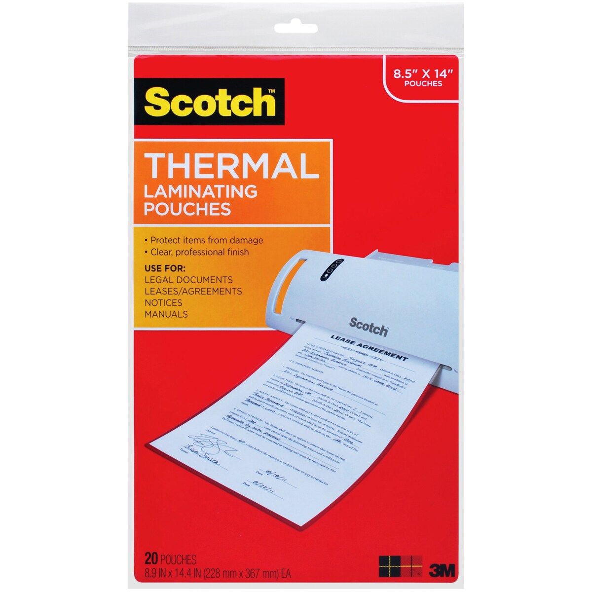 Scotch Thermal Laminating Pouches, Clear, 8.5 X 14 Legal Size (pack Of 60)