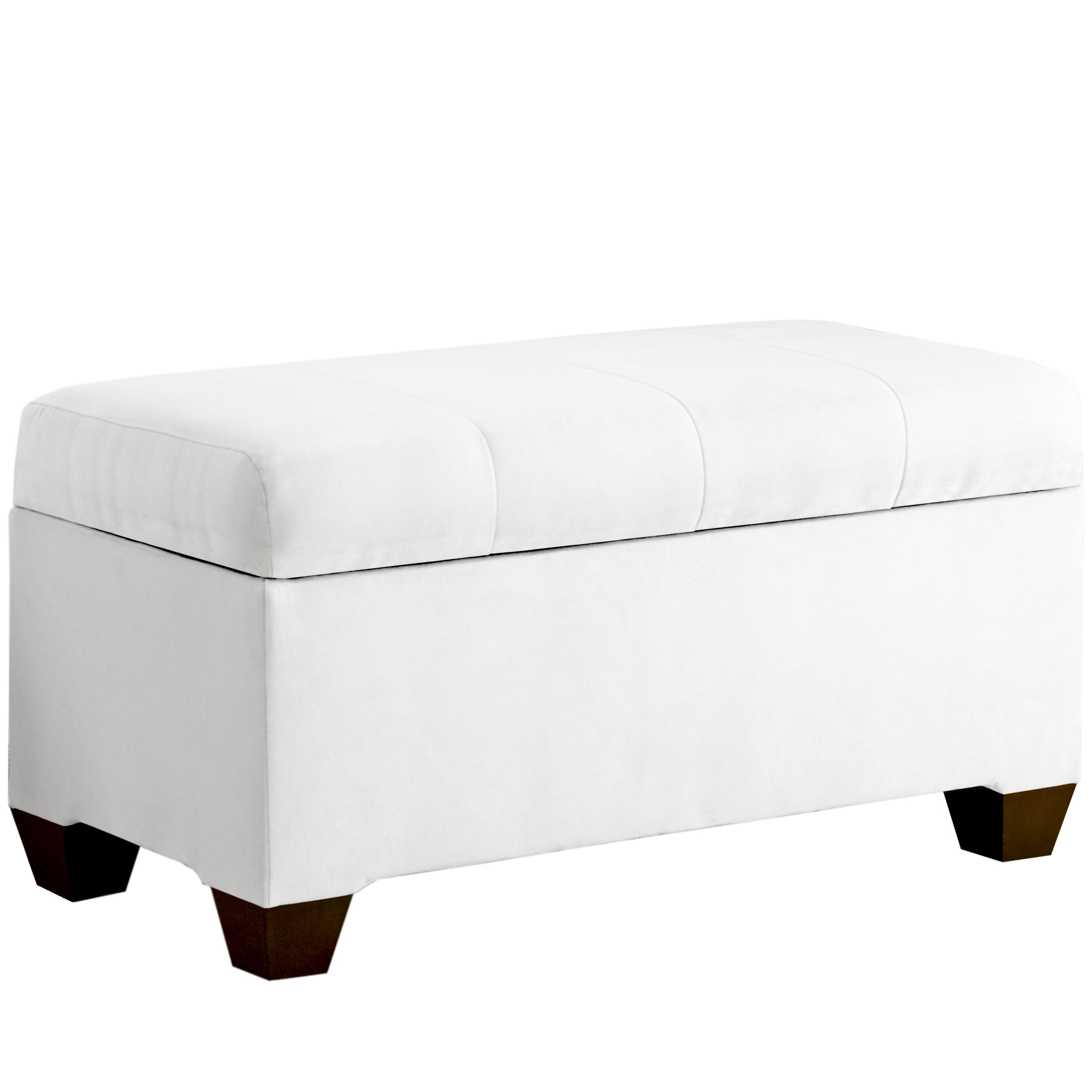 White Storage Bench With Seamed Top