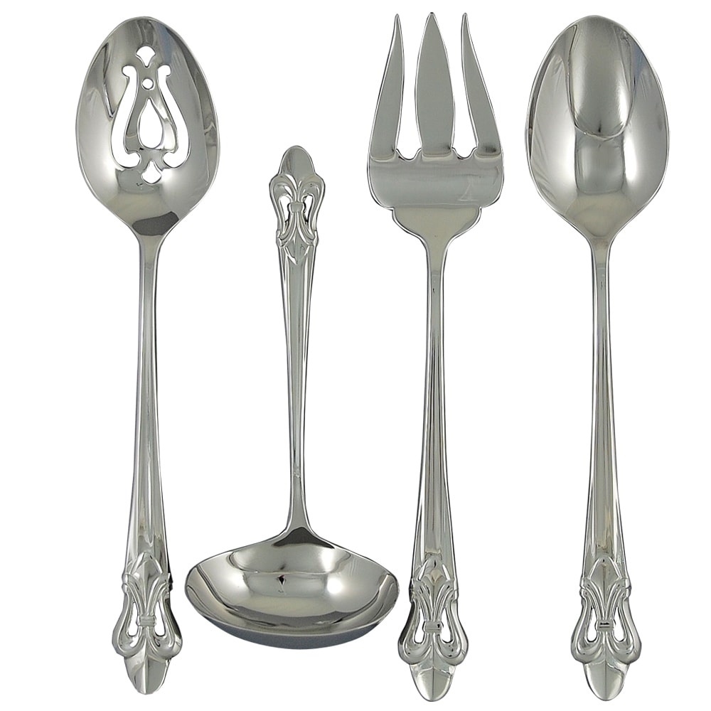 Ginkgo Fleur De Lis 4 piece Stainless Steel Hostess Serving Set