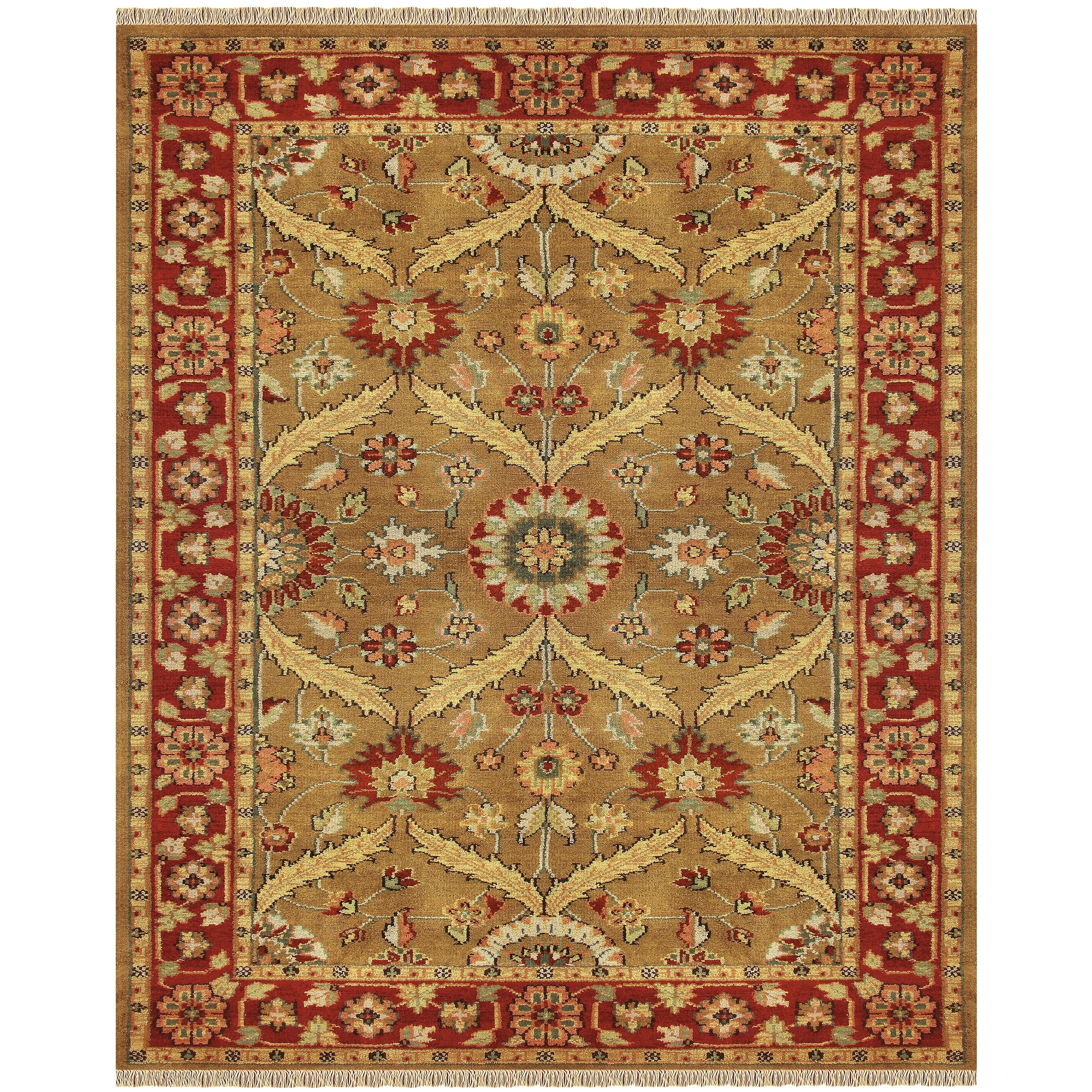 Peyton Gold/ Red Area Rug (56 X 86)