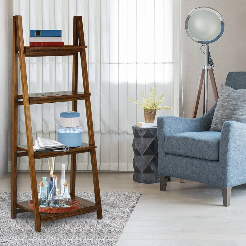 Manhasset Slatted 4-shelf Folding Bookcase